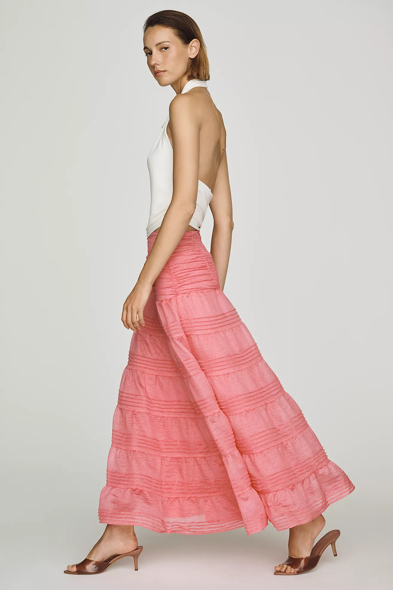 By Anthropologie Tiered Pleated Maxi Skirt | Anthropologie (US)