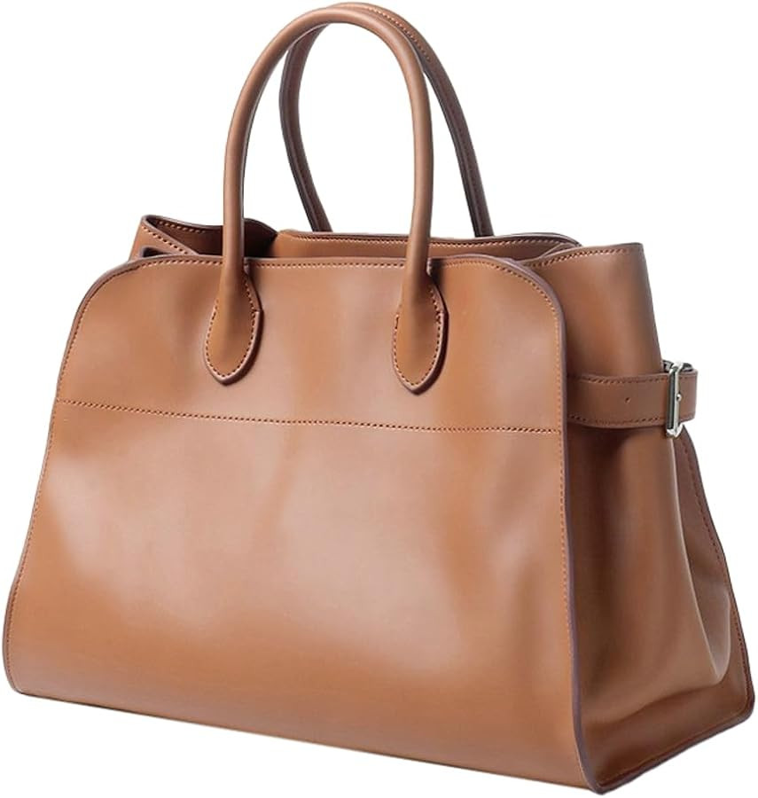 Genuine Leather Bags for Women Large Tote Bag Retro Top-handle Bag Trendy Work Bag Leather Purse ... | Amazon (US)
