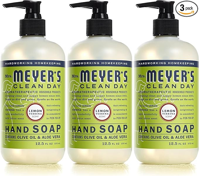 MRS. MEYER'S CLEAN DAY Liquid Hand Soap, Cruelty-Free Hand Wash Made with Essential Oils, Lemon V... | Amazon (US)