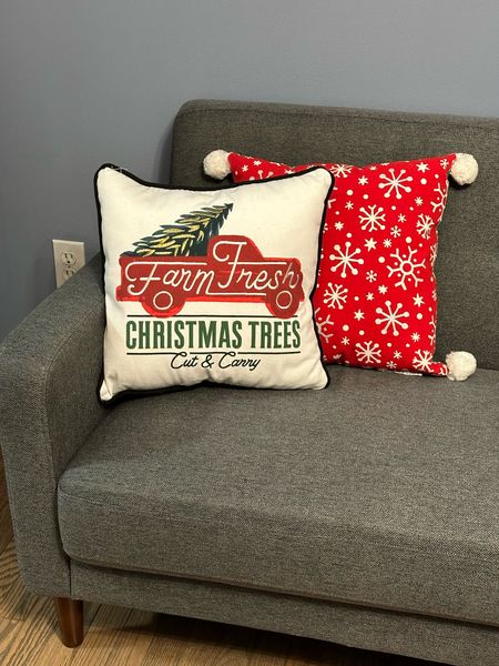 Love my cute new Christmas pillows! Only $10 each and shipped so fast! 16x16 pillows. Nice shallow couch for a den or smaller room, too! Linked here. Christmas. Holiday decor. Couches. Small couch  

#LTKhome #LTKfamily #LTKSeasonal