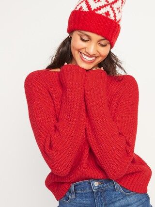 Slouchy Cozy Boat-Neck Sweater for Women | Old Navy (US)