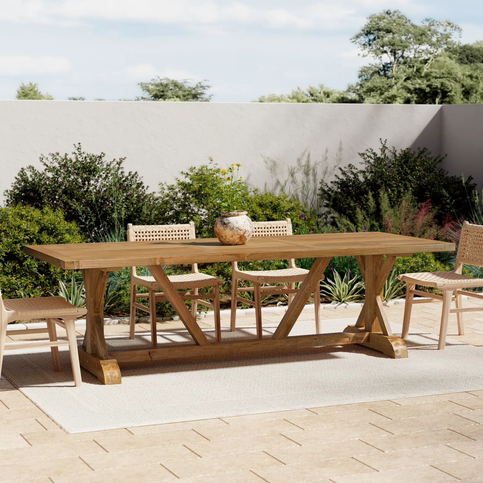Matherville Rectangular Teak Outdoor Dining Table | Wayfair North America