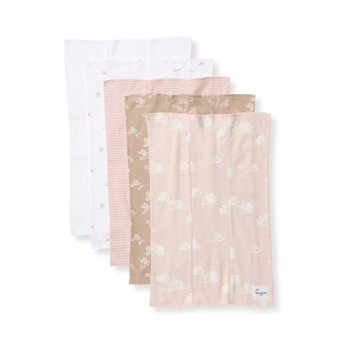 Burt's Bees Baby 100% Organic Cotton Burp Cloths, 17x11.75 in, 5-Pack | Amazon (US)