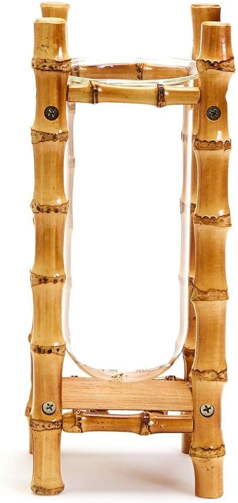 Two's Company Handcrafted 11.5" Natural Bamboo Vase with Glass Vessel | Amazon (US)