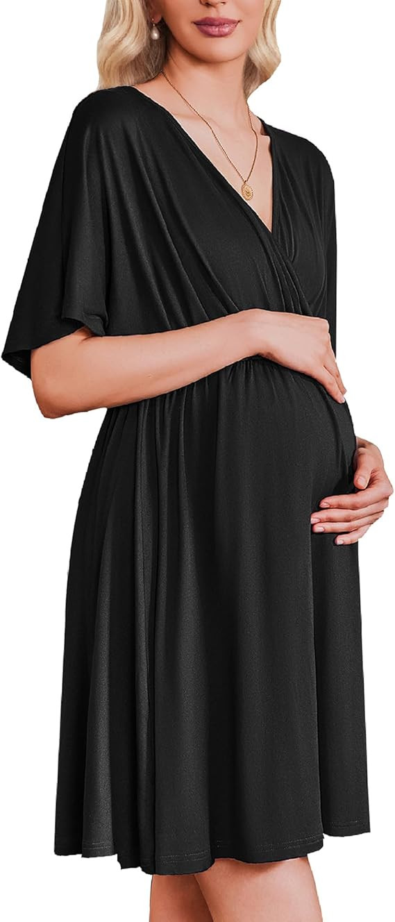 Ekouaer 3 in 1 Labor and Delivery Gown for Hospital Short Sleeve Maternity Nursing Dress Nightgow... | Amazon (US)
