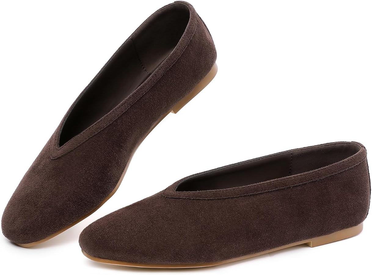 RIBONGZ Ballet Flat Shoes for Women Closed Round Toe Mary Jane Flats Comfortable Slip On Casual S... | Amazon (US)