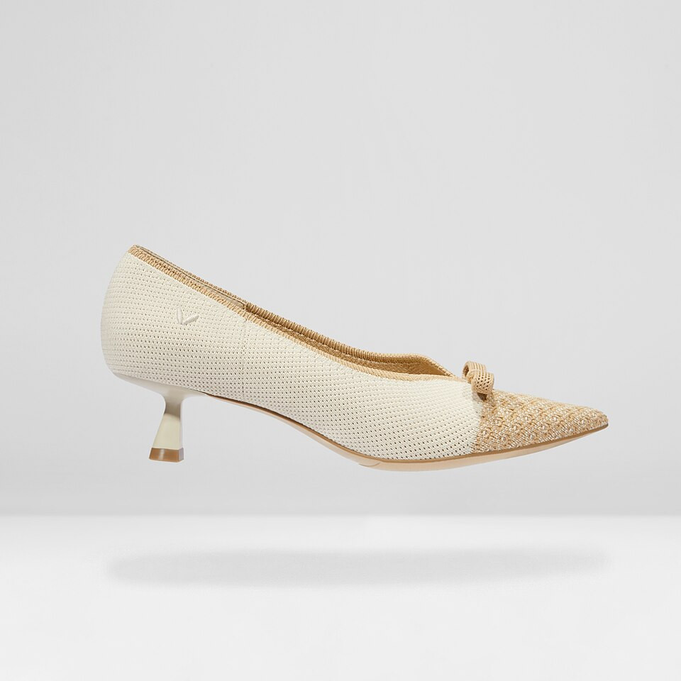 Pointed-Toe Bow Kitten Heels | VIVAIA