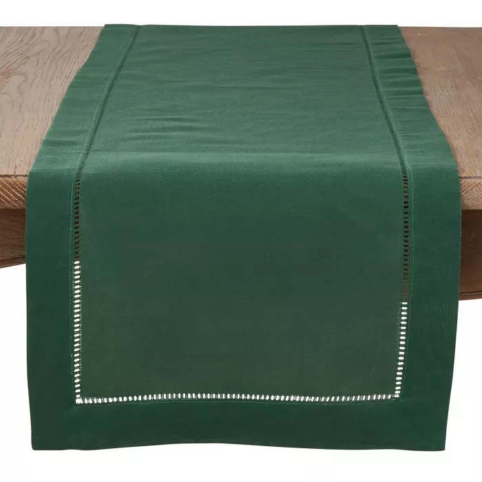 Saro Lifestyle Classic Hemstitch Border Table Runner | Target