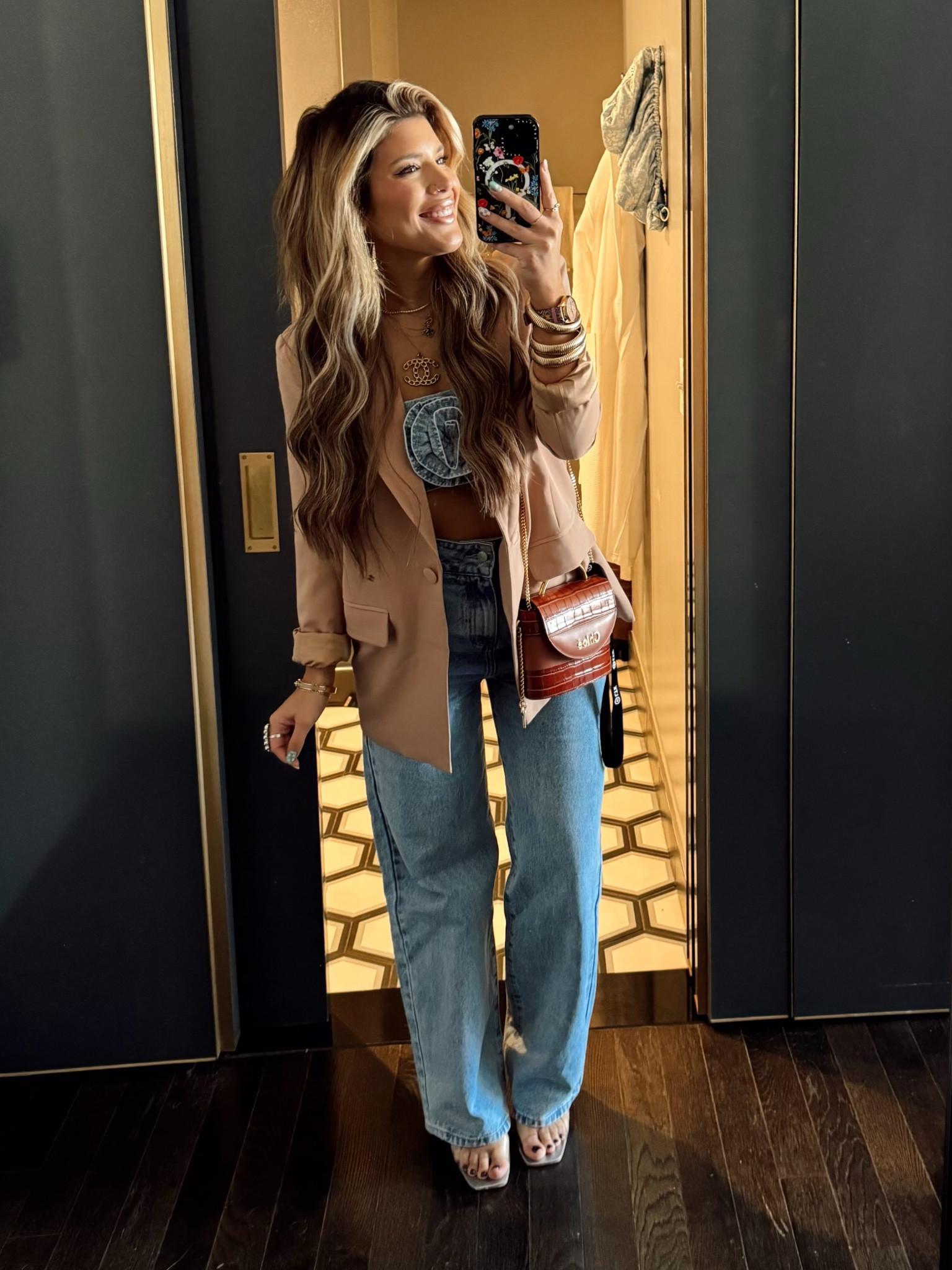 LTK Con- Day 3 Look
Top & Jeans - Meshki 
Shoes- Vince Camuto 
Purse- Chloe 
Earrings- Anthro
Ring- Goldie Lew
Bracelets- Revolve
Green and Name Necklace- Gifts from Cort linking similar 😊
Chanel Necklace- Small business called One Vintage Button 
Watch- Old Gucci 
What I Didn’t Wear
Dress- Vici
Vest- Free People 
Boots- Steve Madden 

#LTKFindsUnder100 #LTKStyleTip #LTKCon