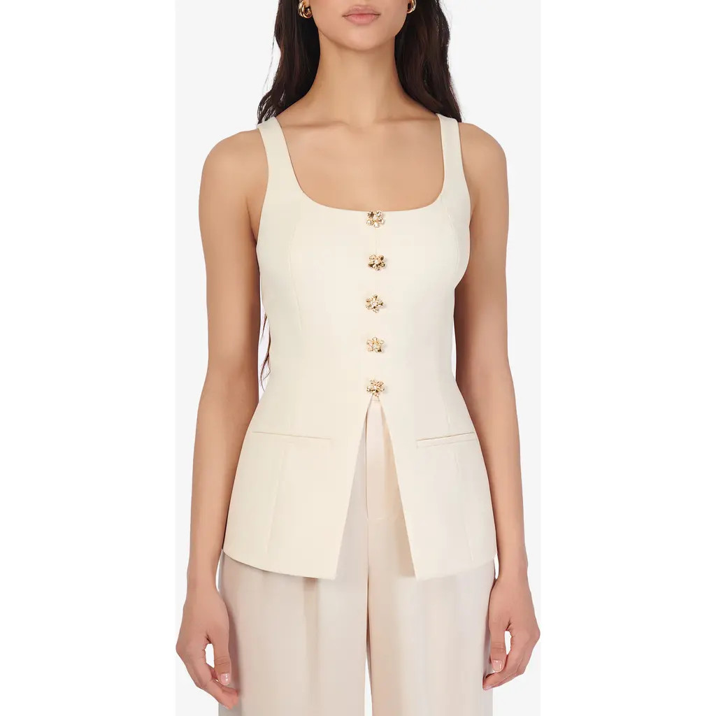 CAMI NYC Audra Cutaway Sleeveless Top in Cream at Nordstrom, Size 0 | Nordstrom