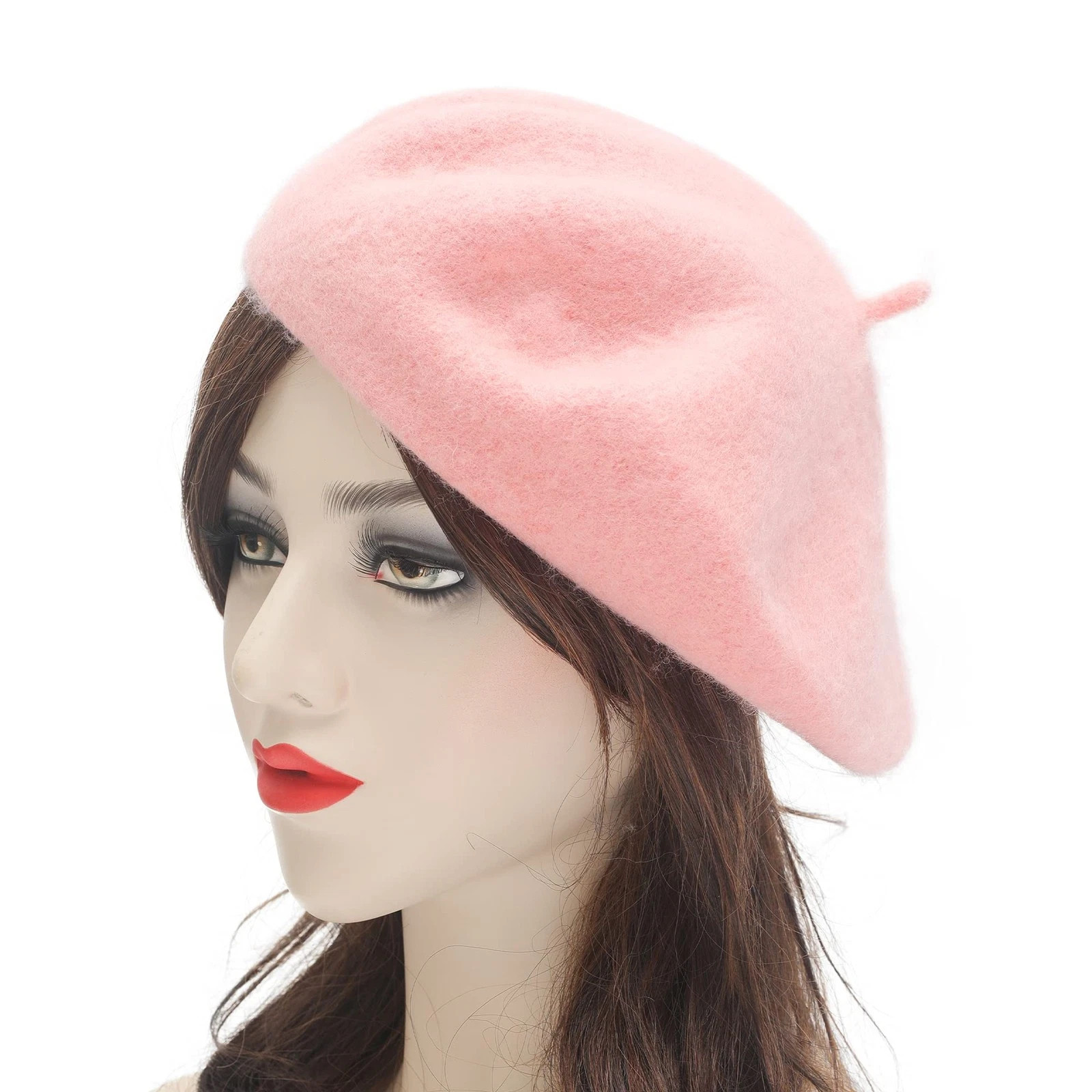 Wool French Beret Hat Solid Color Beret Cap for Women Girls Flesh Pink | eBay US