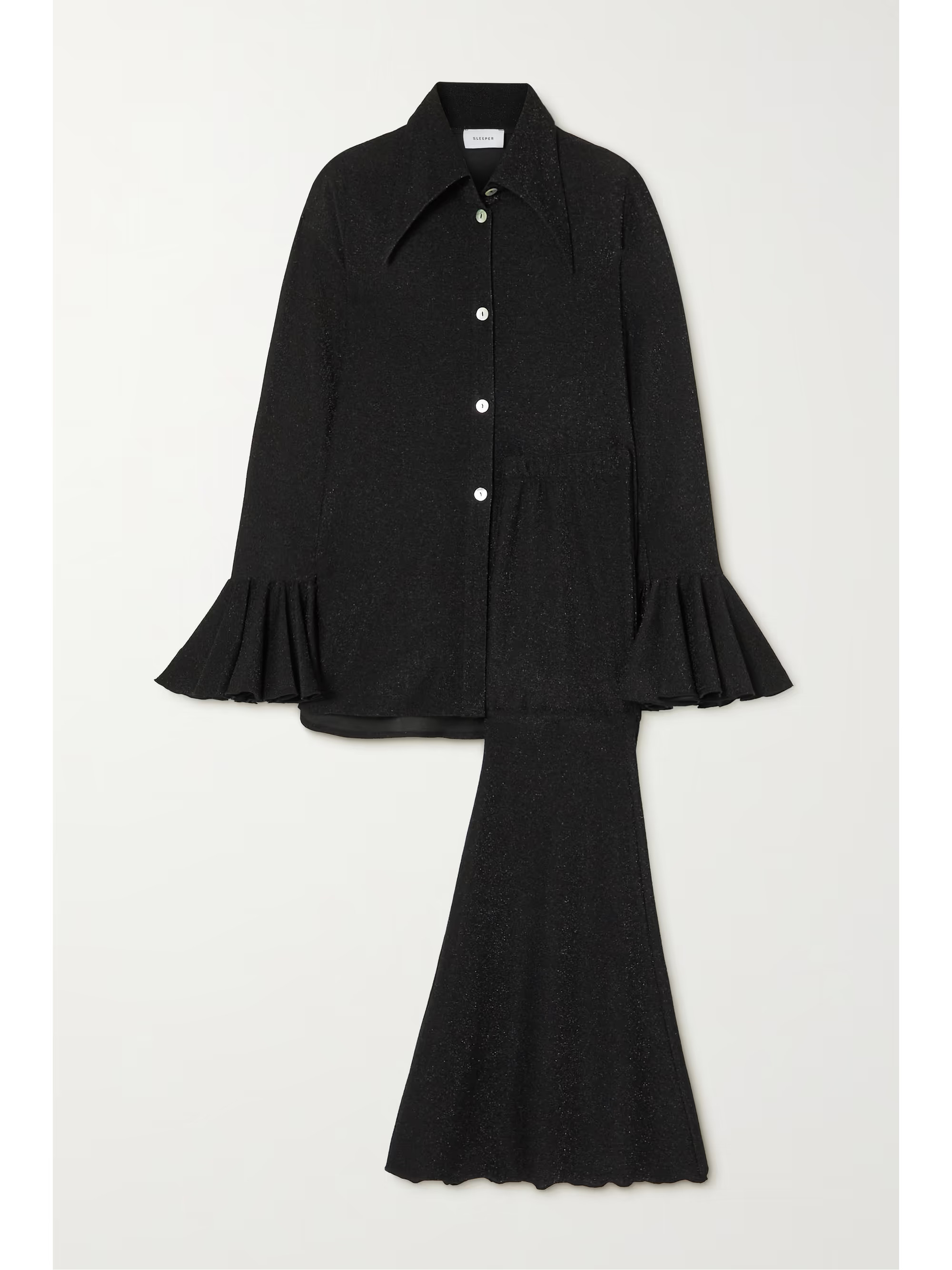 + NET SUSTAIN Cosmos metallic-knit shirt and pants set | NET-A-PORTER (UK & EU)