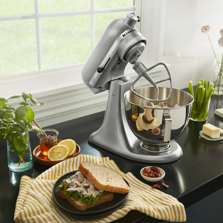 KitchenAid Deluxe 4.5 Quart Tilt-Head Stand Mixer Contour Silver, KSM97CU | Walmart (US)