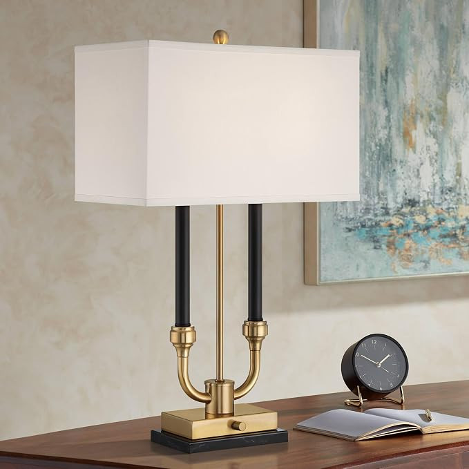 Heath 31 5/8" Tall Traditional Luxe Gold and Crystal Table Lamp with USB Charging Ports A+C for L... | Amazon (US)