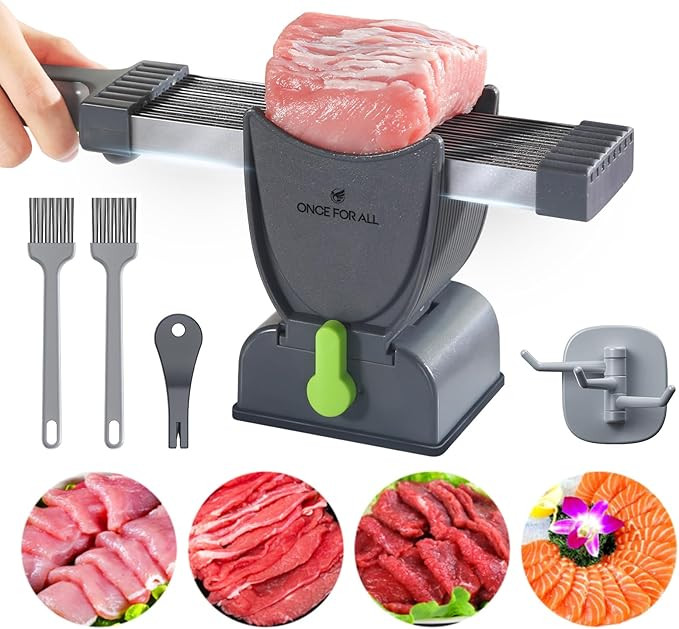 ONCE FOR ALL Fresh Meat Slicer Cleaver Kitchen Knife Set For Meat Slicing Shredding, Manual Jerky... | Amazon (US)