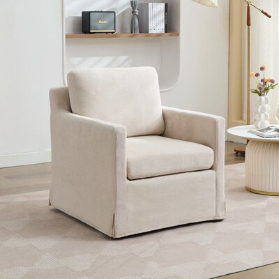 Hrinhom Modern Beige Swivel Accent Chair | Lowe's