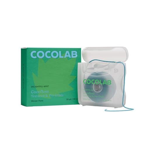 Cocofloss Woven Dental Floss, Dentist-Designed Oral Care, Mint, Waxed, Expanding, Vegan, Kid-Friendly String Floss with Coconut Oil, 1 Spool (33 yd) | Amazon (US)