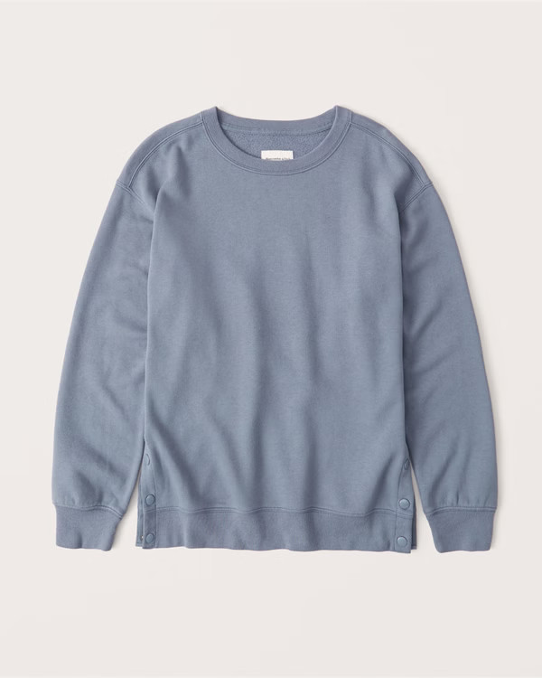 Side-Snap Boyfriend Sweatshirt | Abercrombie & Fitch (US)