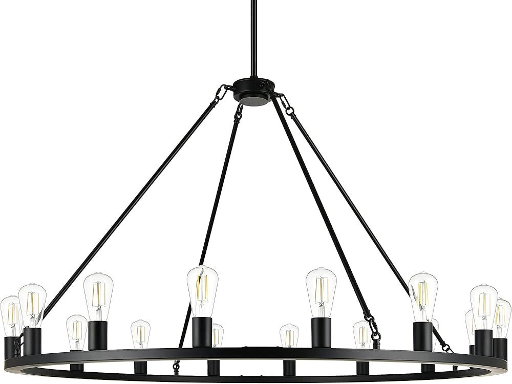 Linea di Liara Sonoro Black Chandelier Dining Room Light Fixture Extra Large Wagon Wheel Chandeli... | Amazon (US)