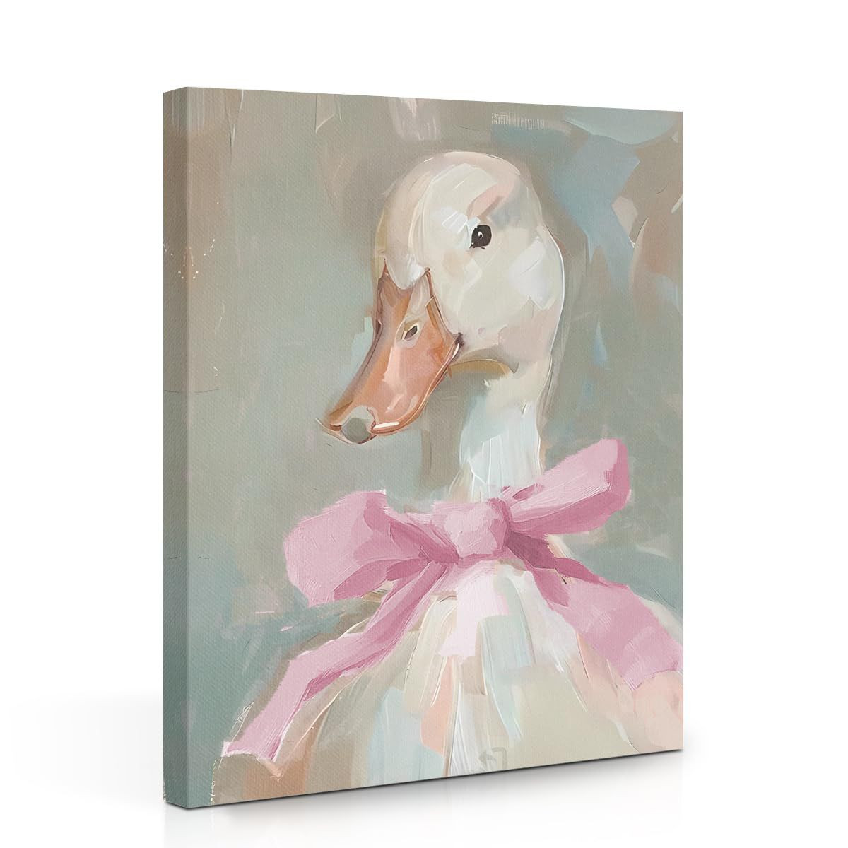 Cute Duck with Pink Bow Framed Art Paintings Wall Decor Duck Canvas Wall Art, Aesthetic Gifts And... | Target