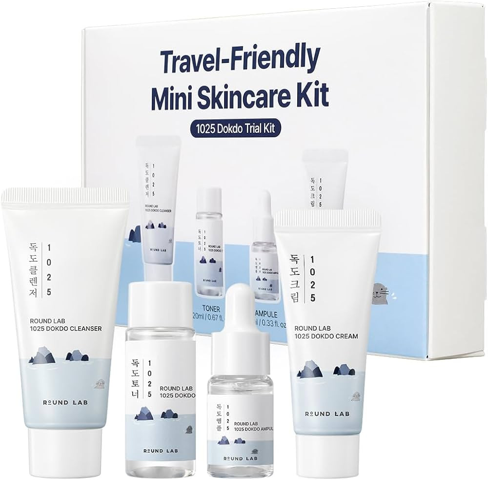 ROUND LAB 1025 Dokdo Hydrating Mini Size Kit (Cleanser, Toner, Ampule, Cream), Deep Hydration for... | Amazon (US)