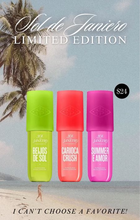 Sol De Janiero just dropped these jaw dropping Limited Edition summer mists! Buy separately for just $24 or bundle for $72. This is such a steal!

perfume, summer outfit, travel outfit, fragrances, fragrance combo, parfum, summer perfume, scents

#LTKFindsUnder50 #LTKFindsUnder100 #LTKBeauty