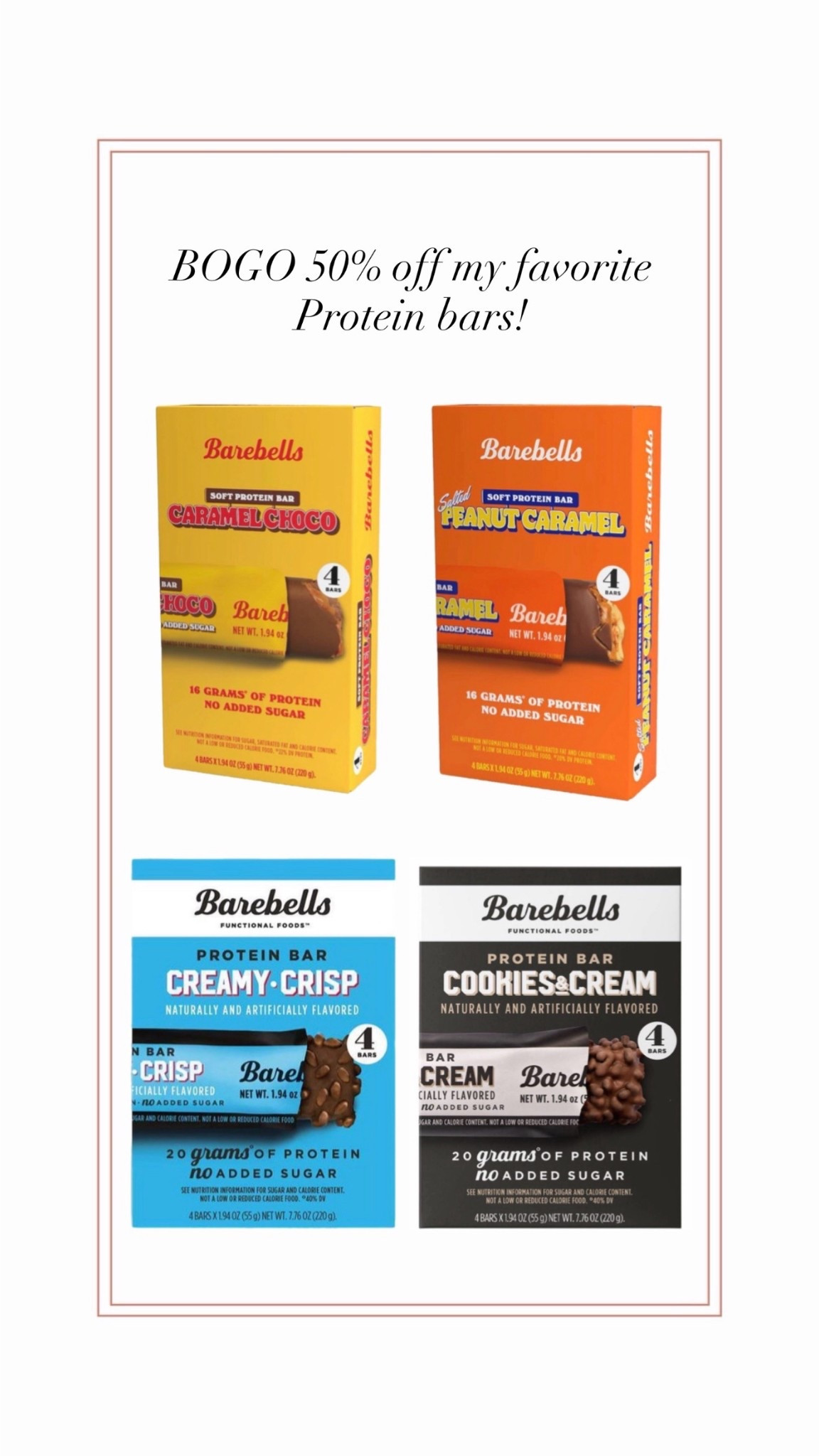 Buy one get one 50% off my favorite protein bars!

#LTKfoodie #LTKSaleAlert #LTKfitnessgoals
