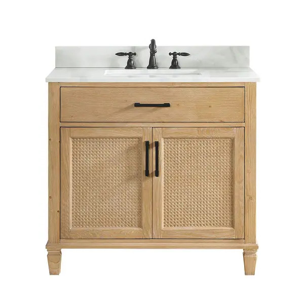 Altair Solana Bath Vanity with Calacatta White Quartz Stone Countertop without Mirror | Bed Bath & Beyond
