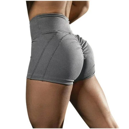HTNBO Womens Yoga Leggings Shorts High Waist Stretch Butt Lift Running Gym Sports Shorts Active Pant | Walmart (US)