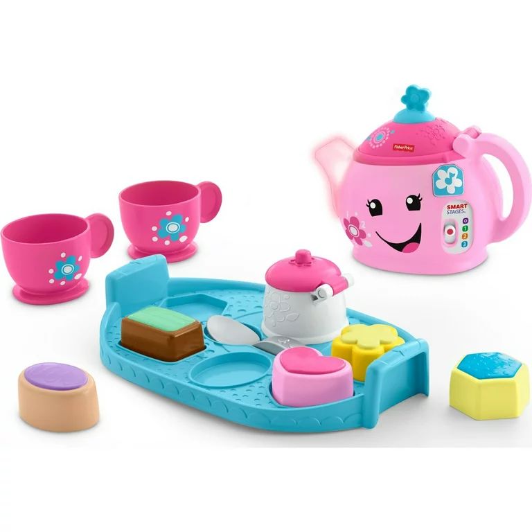 Fisher-Price Laugh & Learn Sweet Manners Tea Set Interactive Toddler Pretend Play, 11 Pieces | Walmart (US)