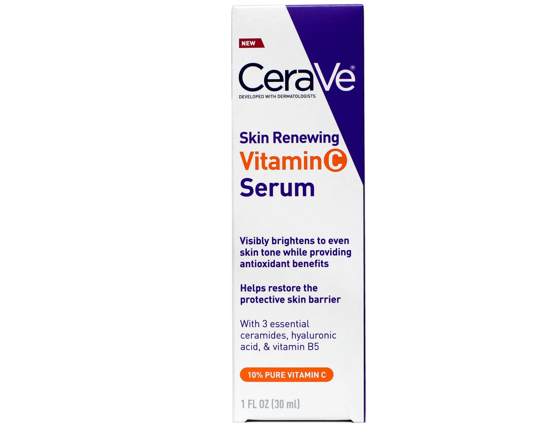 CeraVe Skin Renewing Vitamin C Serum with Ceramides, Hyaluronic Acid and Vitamin B5 1 fl oz | Walmart (US)