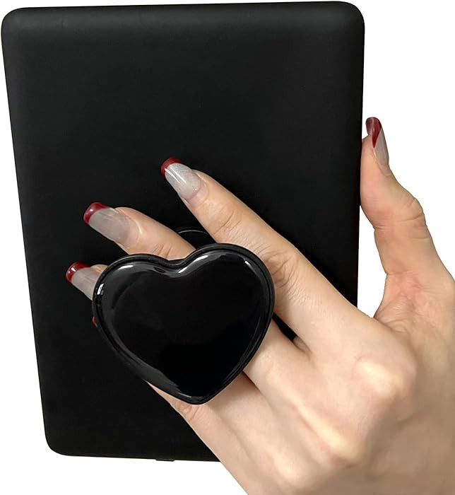 Cute Heart Expandable Collapsible Grip Stand Holder for Kindle eReaders iPhone and Smartphone(Bla... | Amazon (US)