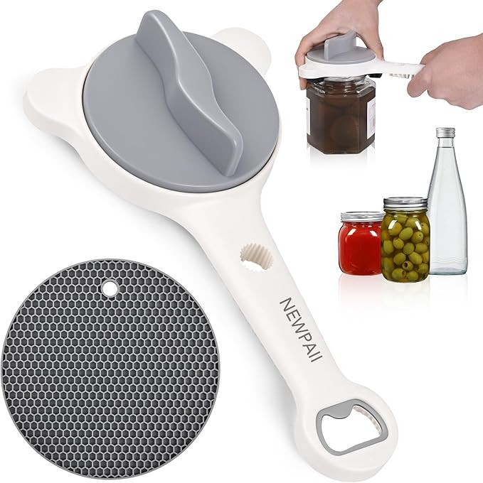 Jar Opener for Weak Hands, Seniors & Arthritis – Adjustable 4-in-1 Bottle & Can Opener with Non... | Amazon (US)