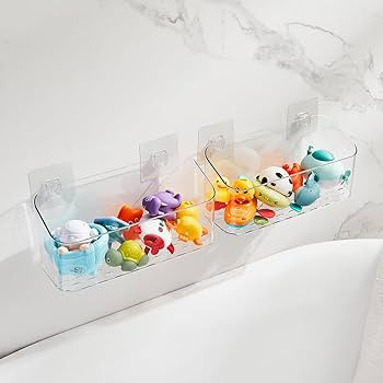 Bath Toy Storage Holder for Bathtub, Clear Bath Toy Organizer Large Capacity Bathtub Toy Storage ... | Amazon (US)