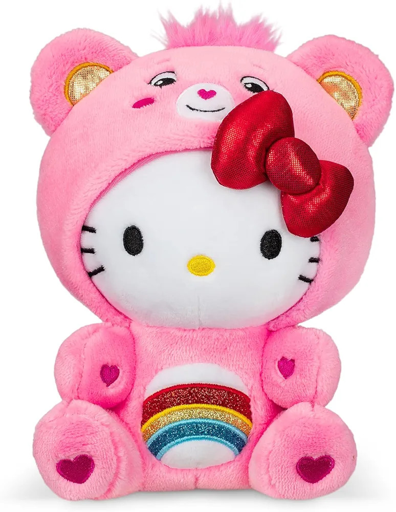 Care Bears Hello Kitty Dressed As Cheer Bear 8" Fun-Size Plush - Soft, Huggable Bestie! – Good ... | Amazon (US)