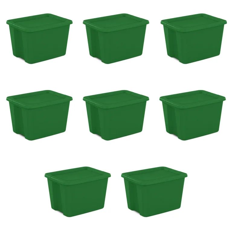 Sterilite 18 Gallon Tote Box Plastic, Elf Green, Set of 8 | Walmart (US)