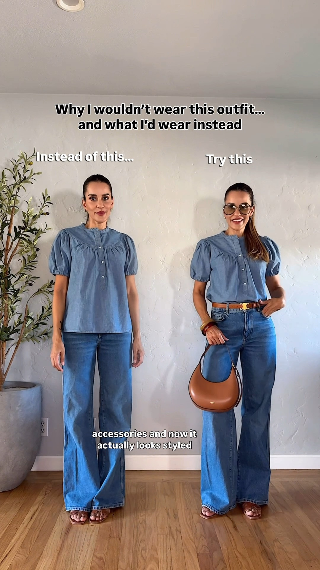 Same outfit, better styling 🤍 small details = big difference. Linked similar options ✨

how to elevate basic outfits women | jeans and blouse outfit ideas | casual to chic outfit transformation | styling basics to look put together | wide leg jeans outfit women | everyday outfit upgrade tips | elevated basics outfit women | simple outfit styling ideas women | how to look more polished instantly | casual chic outfit ideas women over 40 | minimal wardrobe styling tips | affordable outfit ideas women | look expensive with basics outfit | denim outfit ideas women | easy outfit formula women

#LTKootd #LTKSaleAlert #LTKgrwm