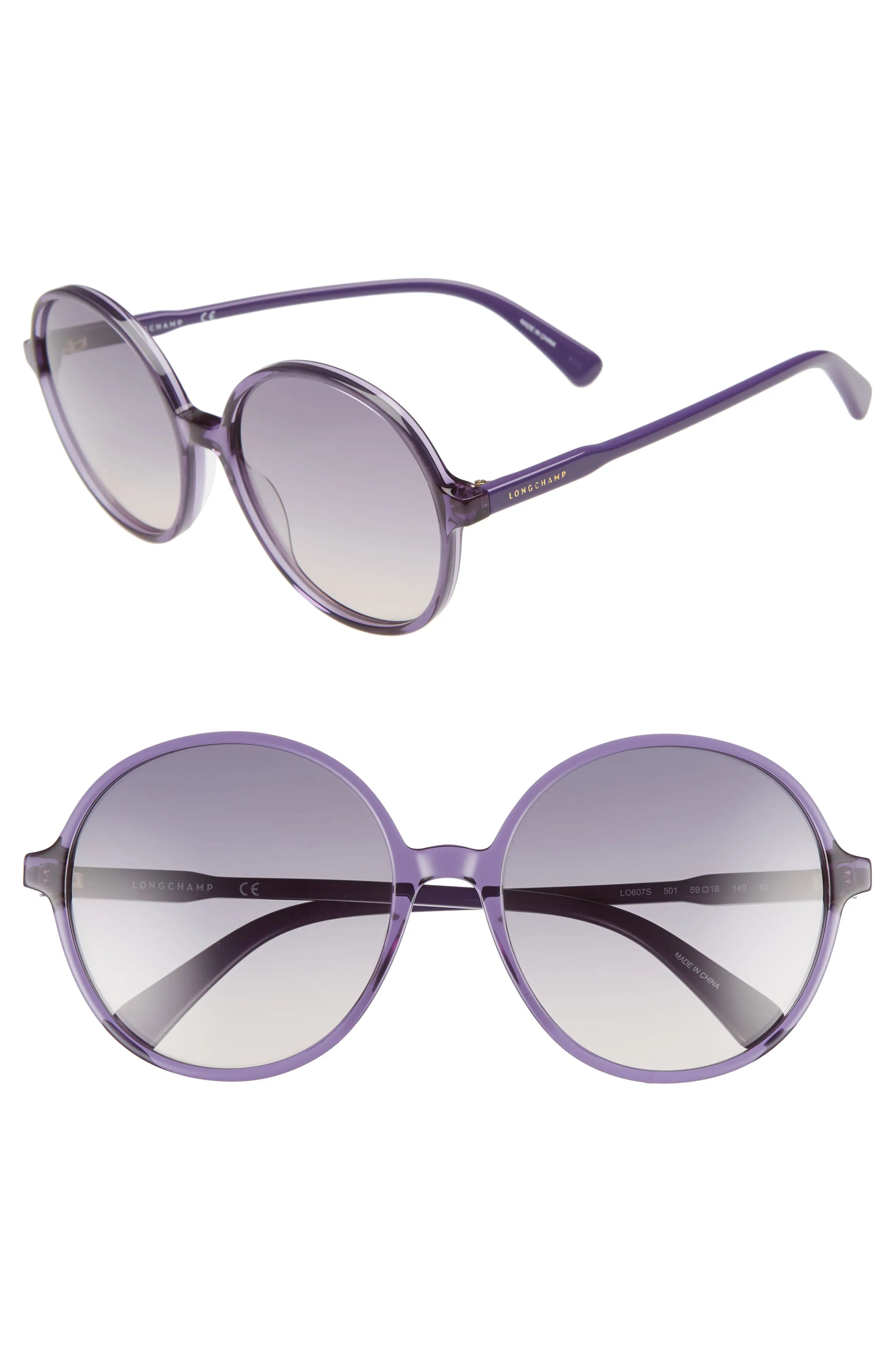 Longchamp 49mm Gradient Round Sunglasses | Nordstrom
