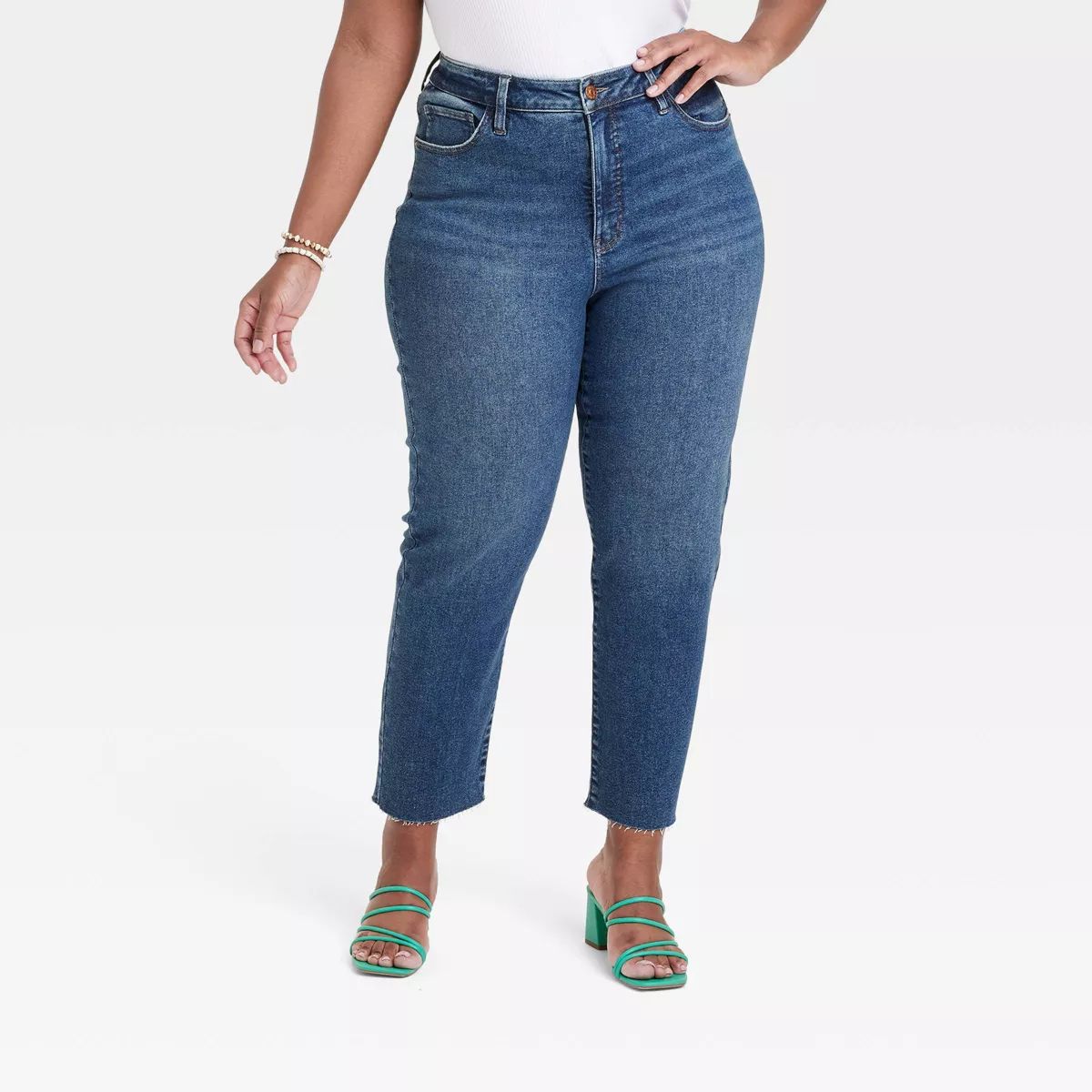 Women's High-Rise Cropped Slim Straight Jeans - Ava & Viv™ | Target