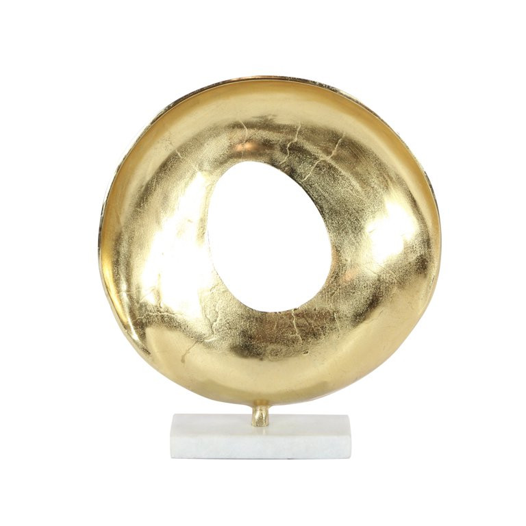 15" x 17" Gold Aluminum Geometric Sculpture with Marble Base, by DecMode | Walmart (US)
