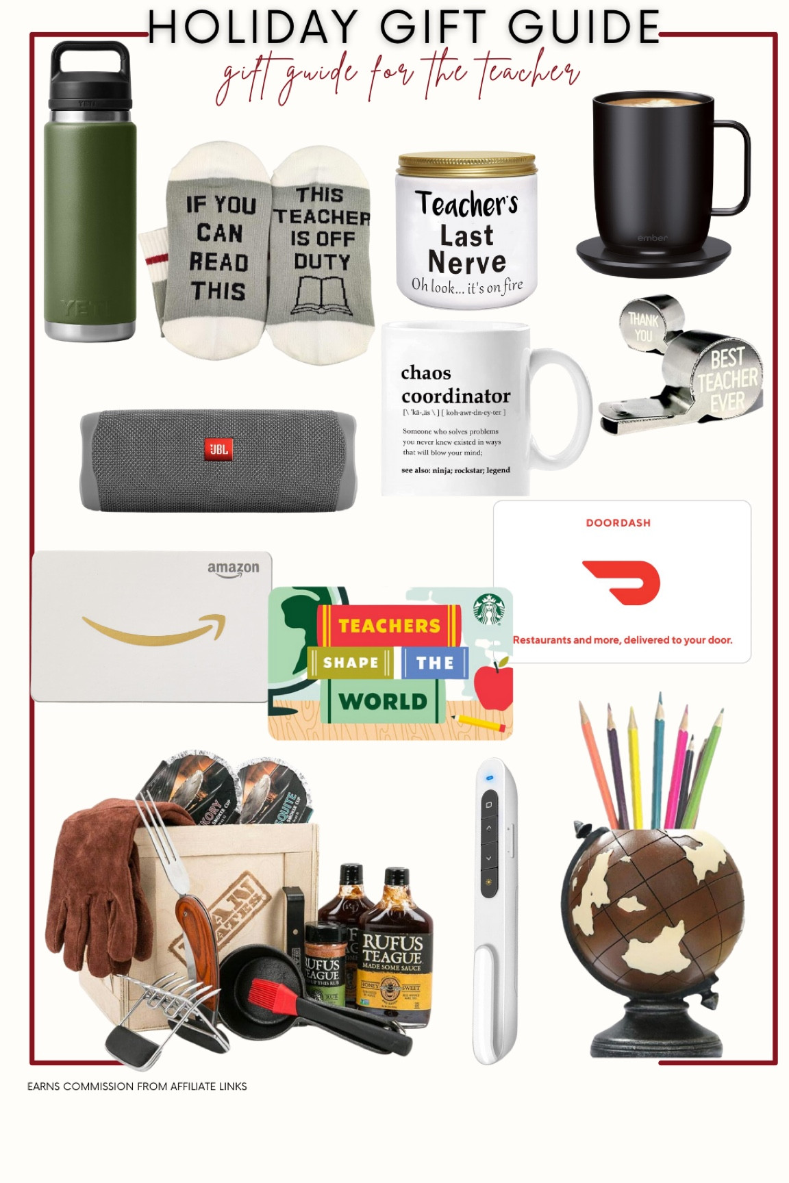 Gift card for the Male teacher

Pencil holder, barbecue set, speaker, Amazon, gift card, target, gift card, DoorDash gift, card, coffee, mug, socks, whistle, reheatable mug, yeti,

#LTKGiftGuide #LTKSeasonal #LTKHoliday