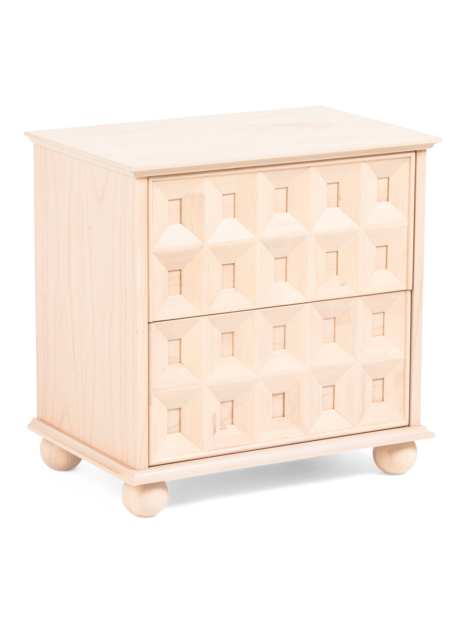 24x16x24 Diamond Detail 2 Drawer Nightstand With Usb Port | TJ Maxx