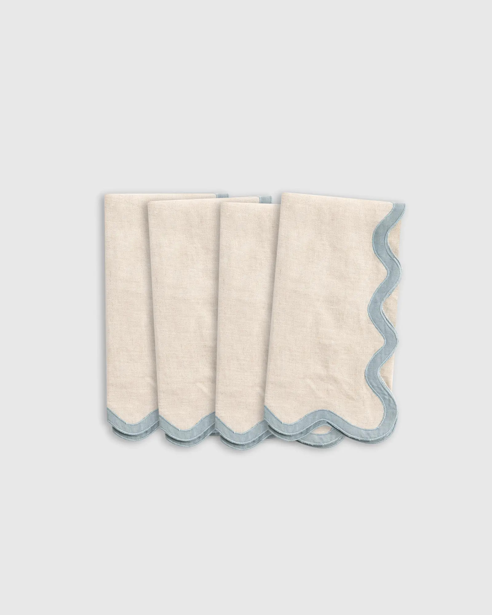 European Linen Scallop Edge Napkins (Set of 4) | Quince