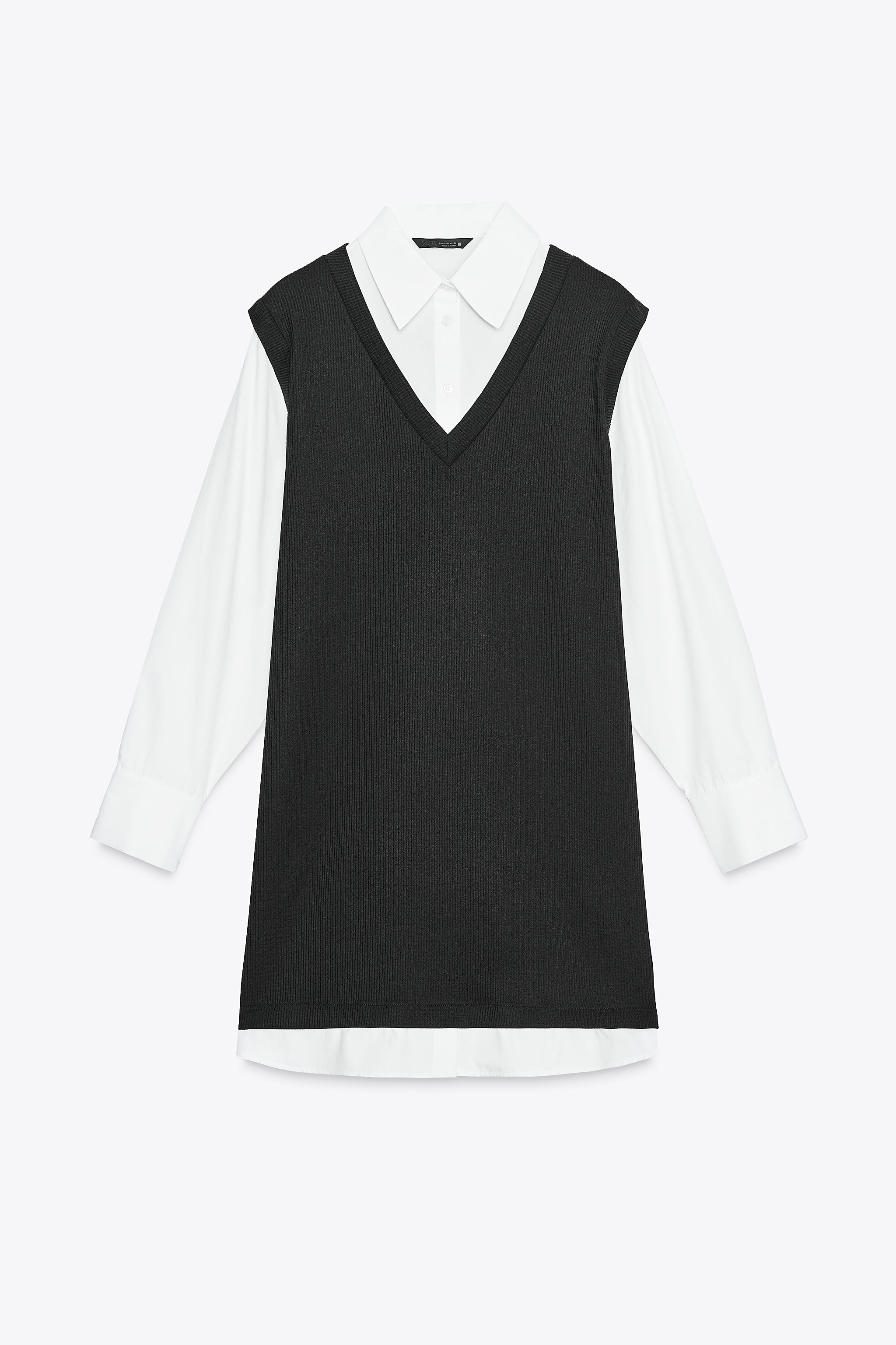 POPLIN COMBINATION MINI DRESS | Zara US