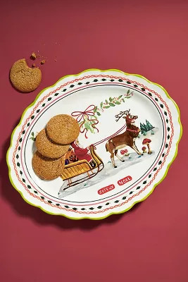 Nathalie Lete Santa's Sleigh Serving Platter | Anthropologie (US)