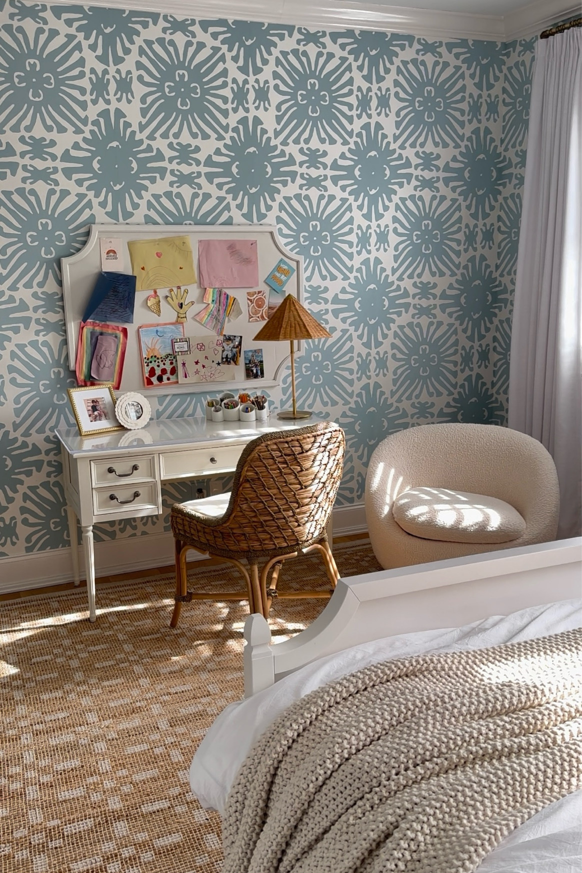Camille’s bedroom. Her wallpaper is China Seas Sigourney.

#LTKkids #LTKhome #LTKsalealert