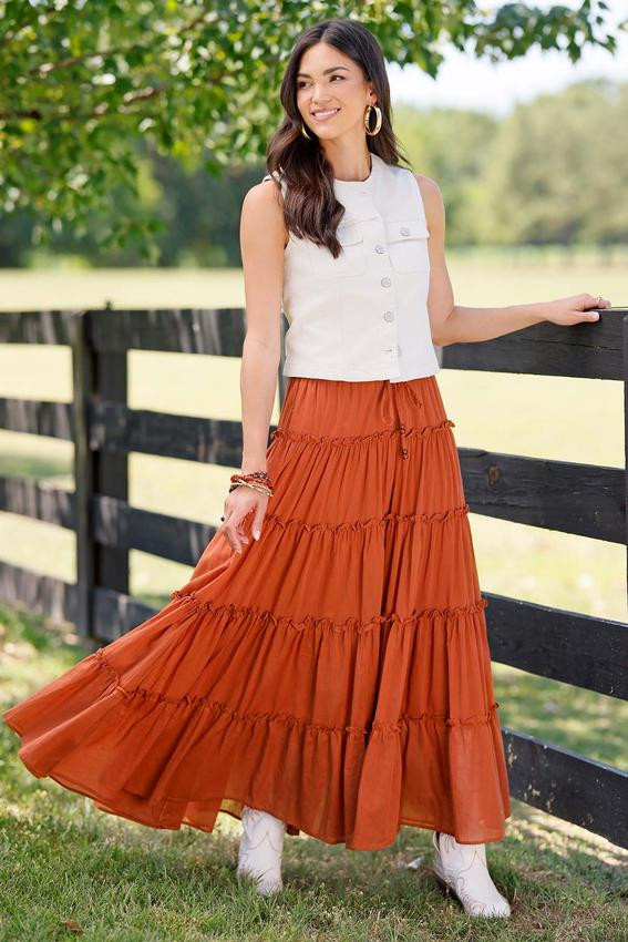 Tiered Ruffled Trim Skirt | Cato Fashions
