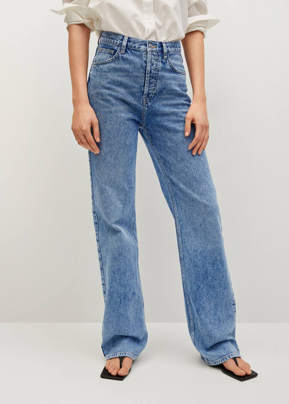 High waist straight jeans | MANGO (US)