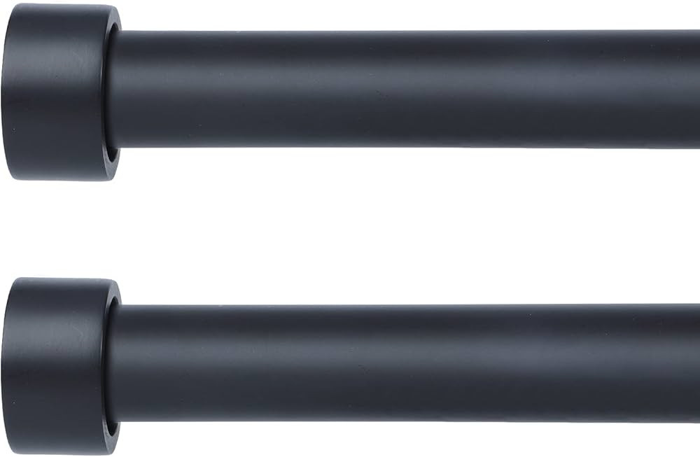 OLV 2 Pack Black Curtain Rods for Window 28-48 inch, Adjustable Single Window Curtain Rods With E... | Amazon (US)