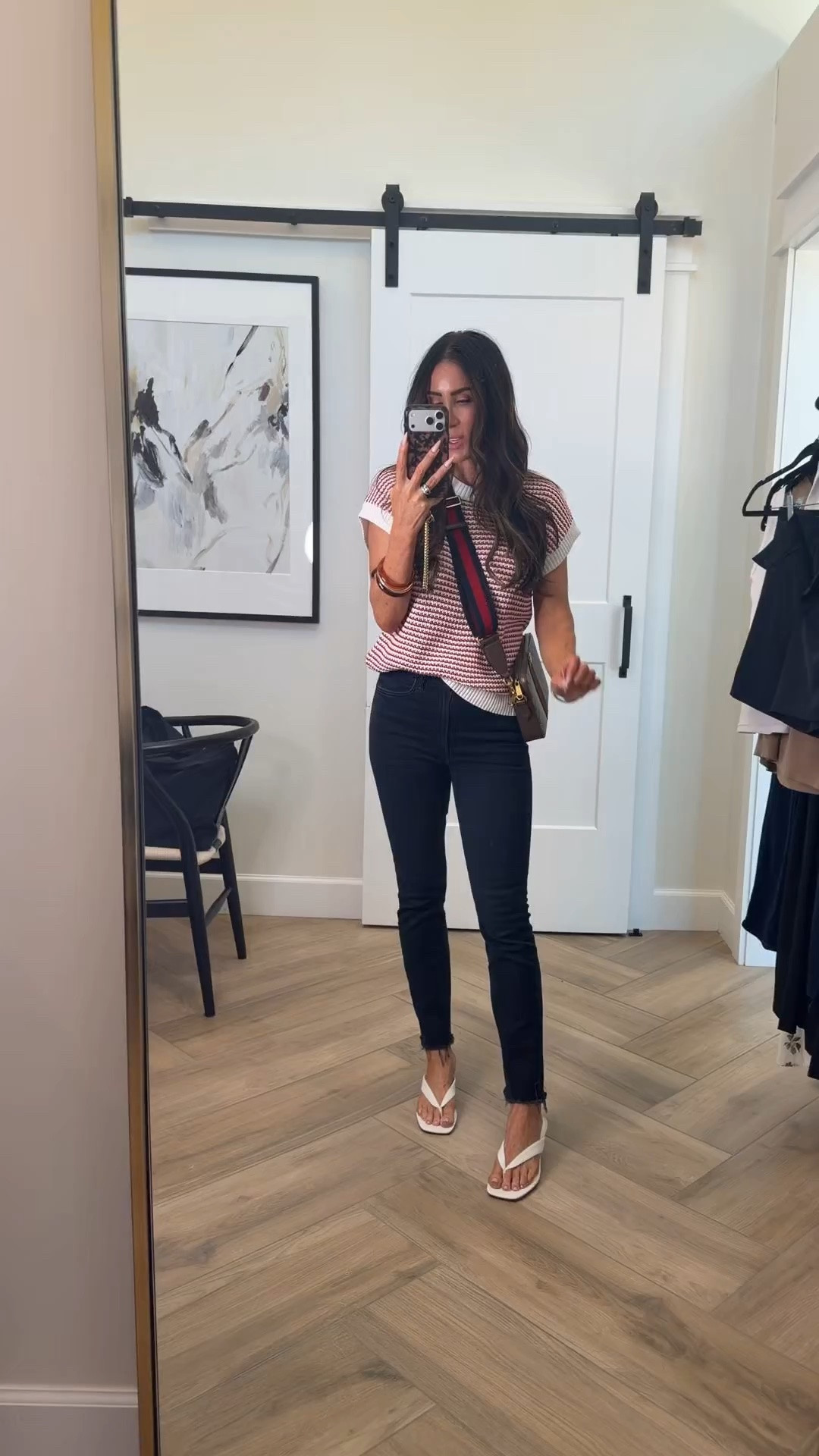 July 4th outfit idea. Lightweight sweater knit sz small, ankle length jeans and shorts sz small or 25. Convertible best selling Gucci bag. These sandals have the most comfortable footbed and are a steal! They run true to size 
White kitten heel sandals  

@Fitory

#LTKootd #LTKSeasonal #LTKOver40

#LTKmomlife #LTKU